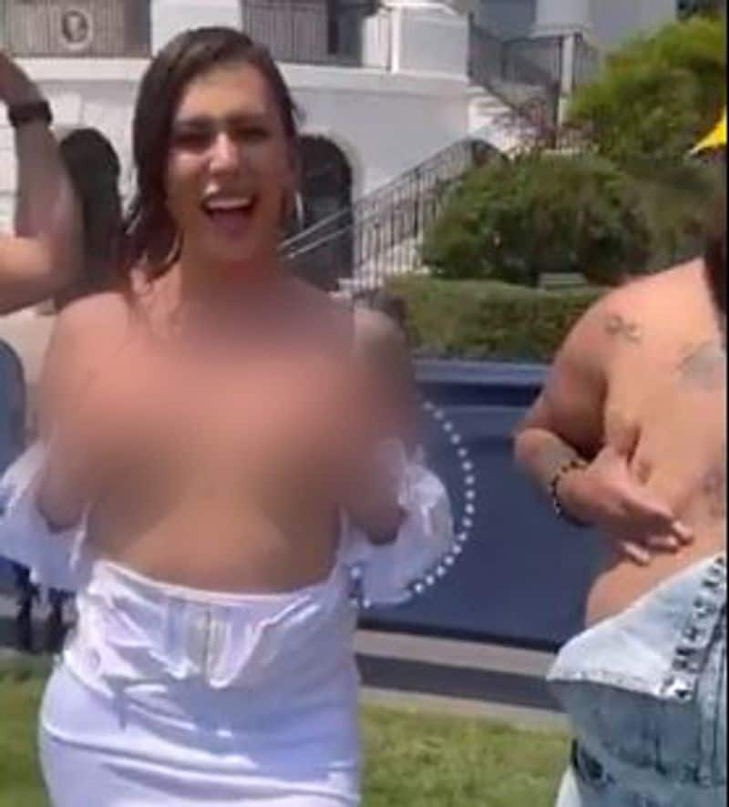 Transgender who posed topless before Joe Biden.. The incident at the White House.. Viral video