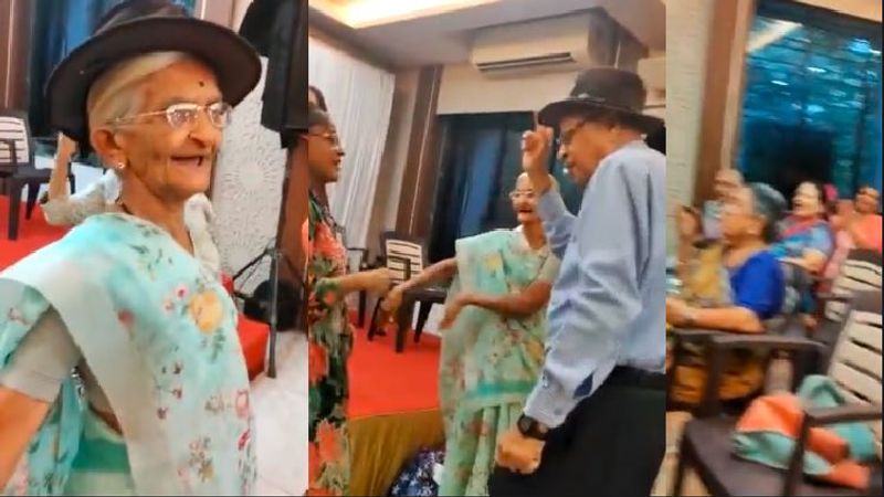 1954th 10th class reunion after 68 years Grandparents dance to Hindi song watch viral video akb