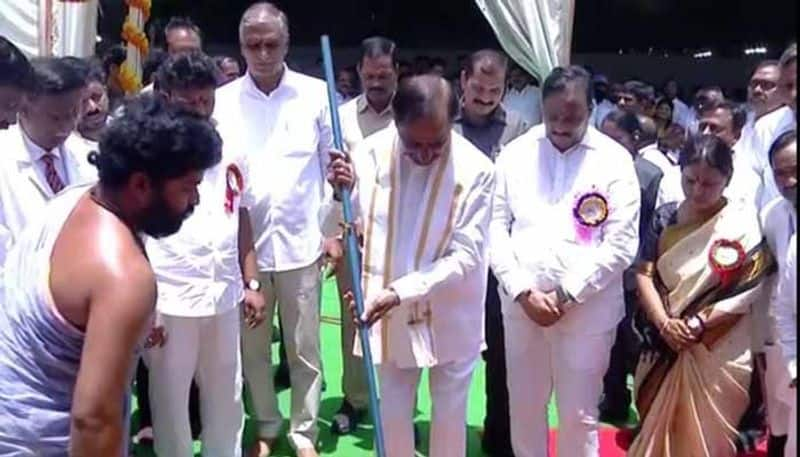 Telangana CM KCR  lay sf oundation stone for new block at NIMS in Hyderabad  lns 