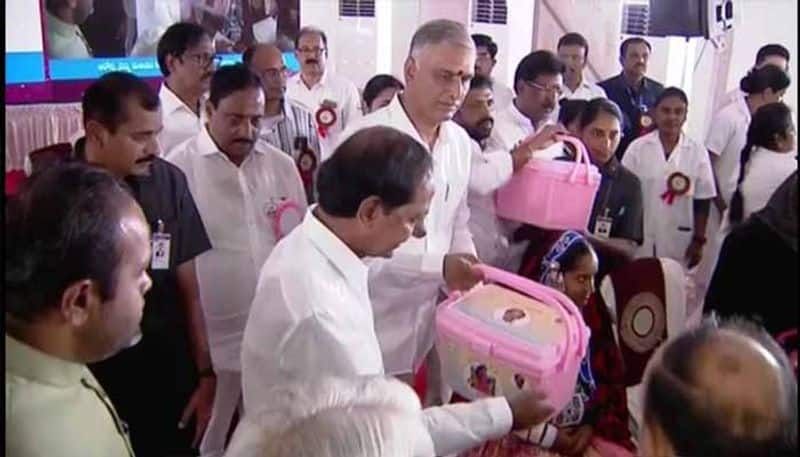  Telangana CM  KCR  launches  Second  phase KCR Nutrition Kits in Hyderabad lns