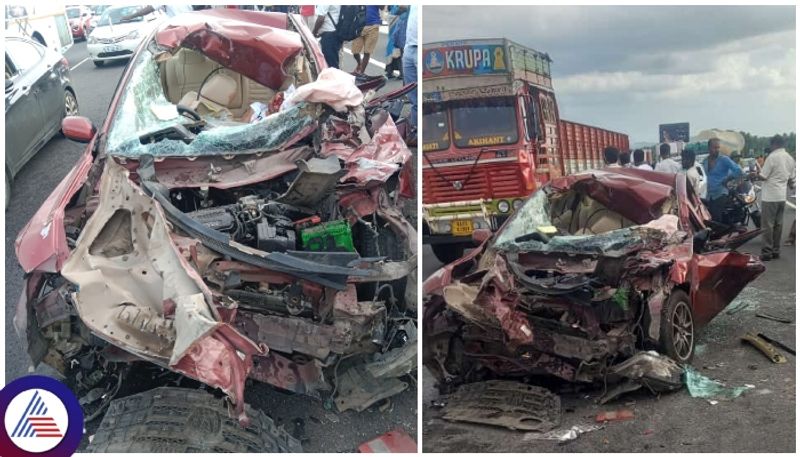 Bengaluru Mysore Expressway terrible accident Two people died four injury from same family sat