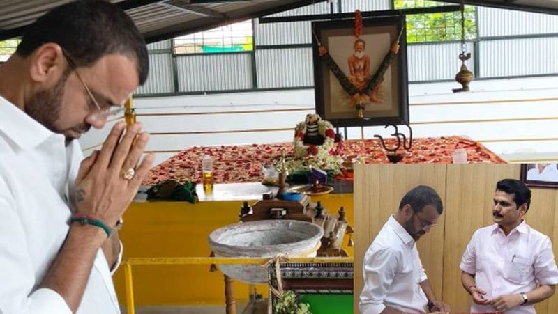 Actor thaadi Balaji prayed for Minister Senthil Balaji in Tiruvannamalai