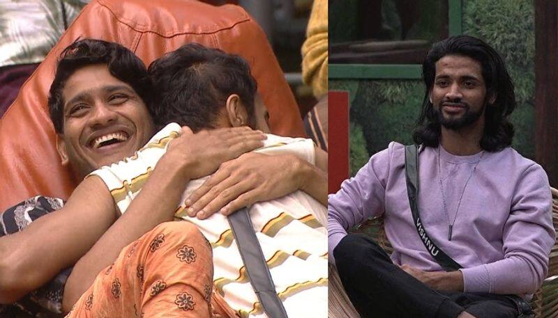 rinosh george hugs akhil marar vishnu joshi comments bigg boss malayalam season 5 nsn