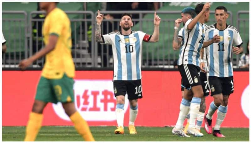 argentina beat australia by two goal after messi strike saa