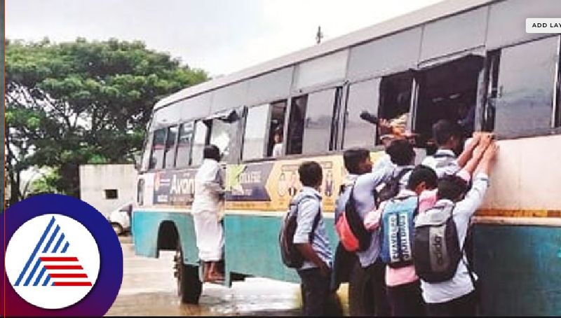 Bus shortage Students travel dangerously by bus at koppal district rav