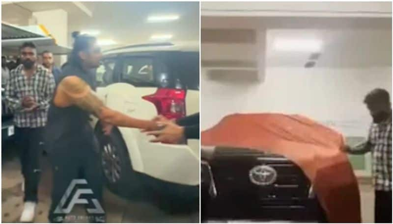 Actor dhruva sarja gifted 52 lakh car to his friend Ashwin sgk