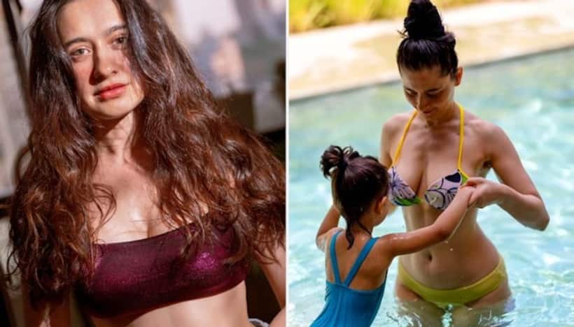 Sanjeeda Shaikh gets brutally trolled for teaching daughter Ayra how to swim in bikini