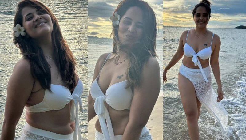 Pushpa actress anasuya bharadwaj bikini photos storms internet