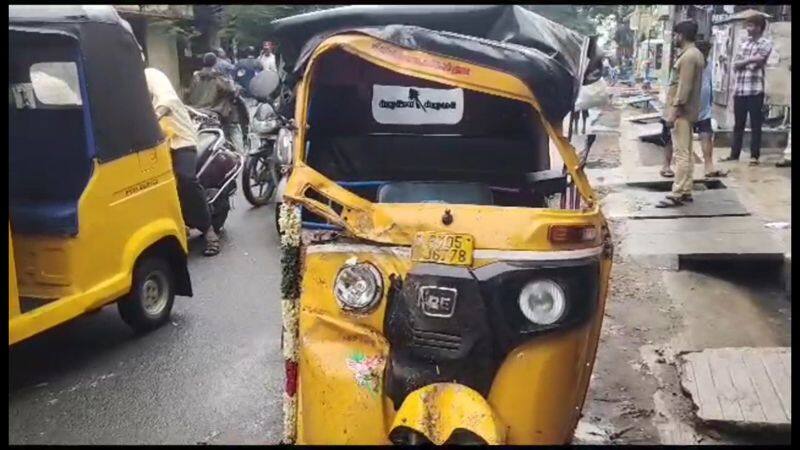 7 school students injured accident while auto hit bus in puducherry video goes viral