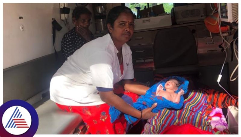 Woman Gives Birth an Ambulance on Way to Hospital in chikkamagaluru kannada news gow