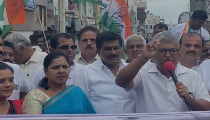 Congress Protest Against BJP Government in Chikkamagaluru grg