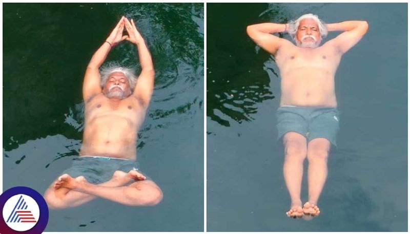 Karnataka Pawan Kumar Valakeri water yoga practitioner sleep on the water sat