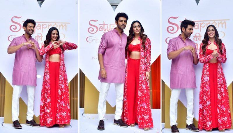 Satyaprem ki Katha song launch: Kartik Aaryan, Kiara Advani dazzle in bright colours at event ADC