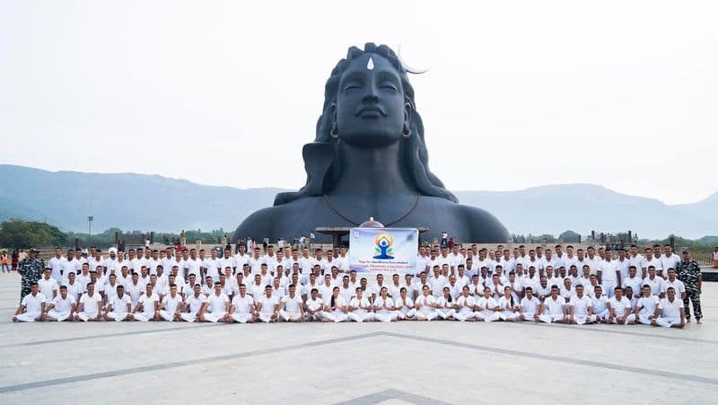 International Yoga Day: CRPF soldiers participate in yoga day celebration held in front of Adiyogi