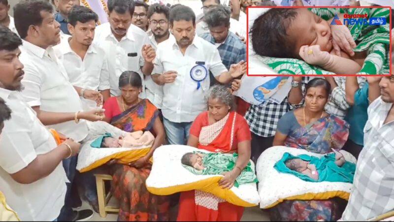 Thalapathy Birthday Erode vijay fans gifted gold ring to new born babies