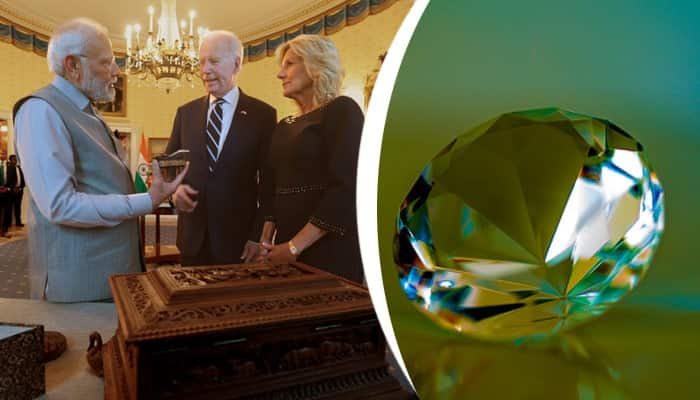 What is special about the green diamond that Prime Minister Modi gifted to US President Joe Biden's wife MKA