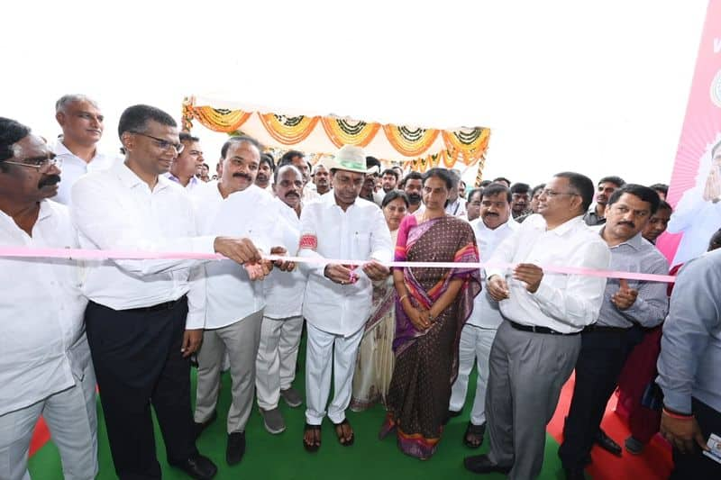 CM KCR inaugurates Medha Rail Coach Factory in Rangareddy's Kondakal RMA 