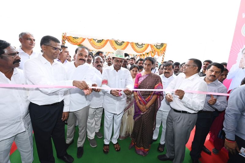 CM KCR inaugurates Medha Rail Coach Factory in Rangareddy's Kondakal RMA 