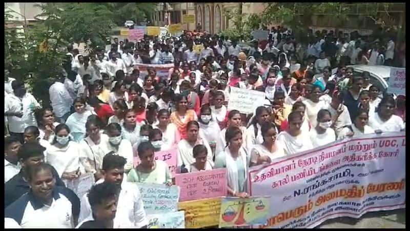 more than 100 youngsters protest in puducherry asking government job