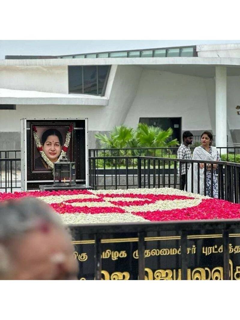 Rachitha Ram visited Jayalalitha Burial nbn