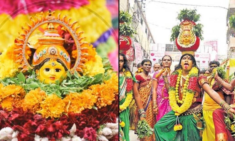 Telangana bonala festival begins: first bonam offering to Jagadambika Mahankali in historical Golconda fort RMA