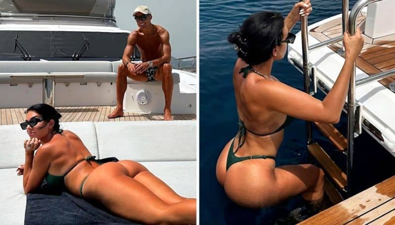 football SEXY Pictures: Cristiano Ronaldo's girlfriend Georgina Rodriguez flaunts toned body in green bikini osf