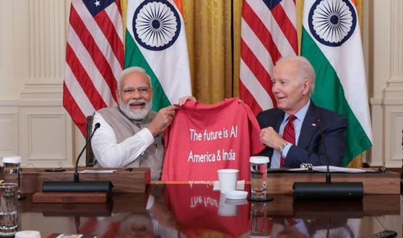 US President Joe Biden gifts special T-Shirt to PM Modi with quotes on AI AJR