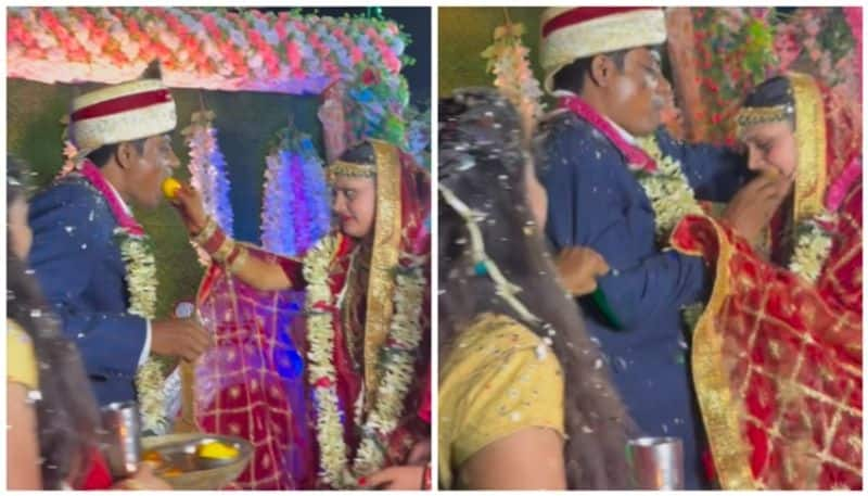 video of the groom putting the laddu back into the brides mouth has gone viral bkg