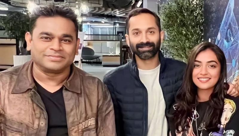 nazriya nazim shares pic with fahadh faasil and ar rahman nsn