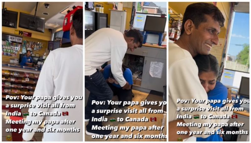 video of the father who traveled from India to Canada to surprise his daughter went viral bkg 