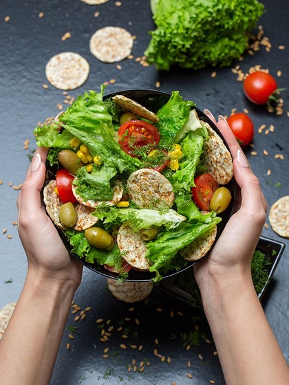 Root vegetable bowls with peanut sauce