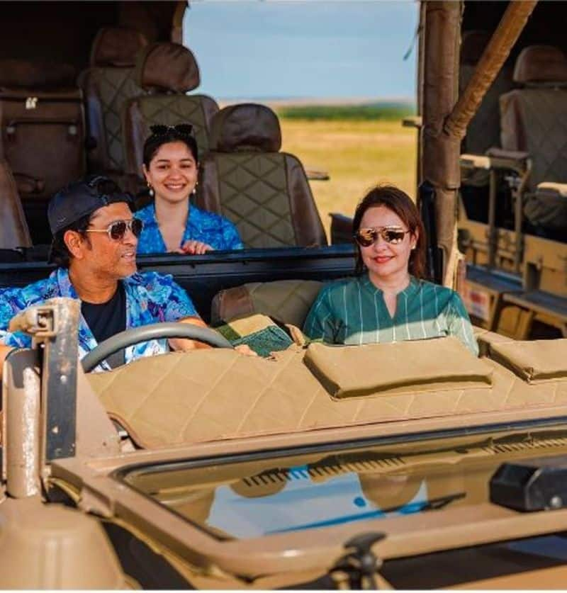 The cricket legend sachin Tendulkar visited Kenya's Masaimara with his wife and daughter photos viral akb