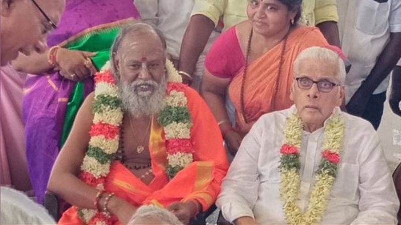 Sabareesan father  Vedamurthy visit Pulipani Ashram in Palani