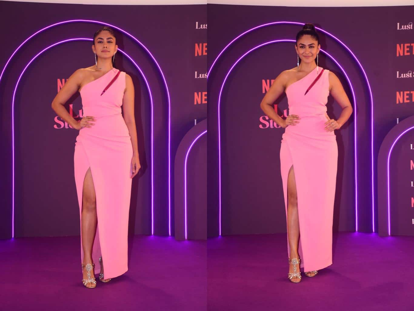 mrunal thakur showing her hot shapes in tight dress photos viral arj