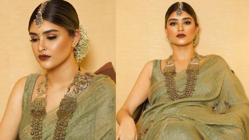 Khushbu daughter avanthika latest photoshoot in saree grabs attention