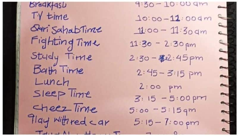 six year old s study timetable has gone viral on social media bkg