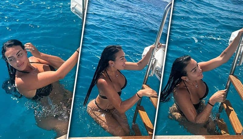 football SEXY Pictures: Cristiano Ronaldo's girlfriend Georgina Rodriguez flaunts toned body in black bikini osf