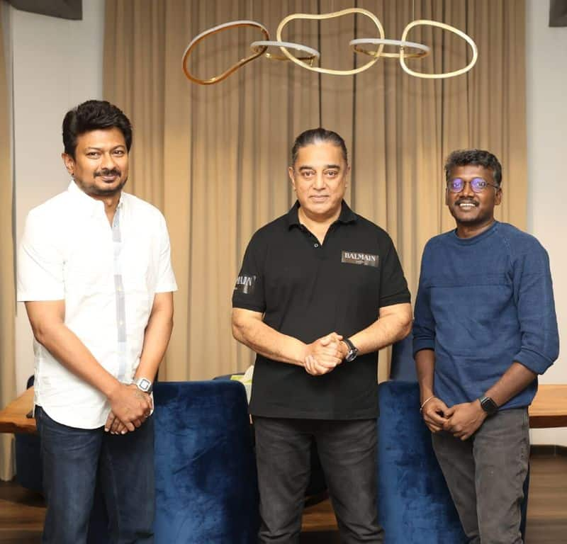 Kamal saw the Maamannan movie with udhayanidhi director mariselvaraj tweet goes viral 