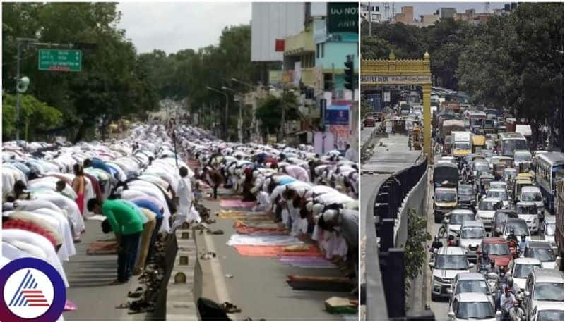 Bengaluru Bakrid festival Muslim prayer Vehicular traffic closed on major roads sat