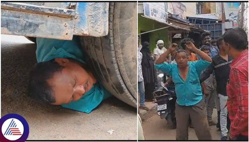 Karnataka Shakti Scheme wife went on trip so husband slept under BMTC bus wheel sat