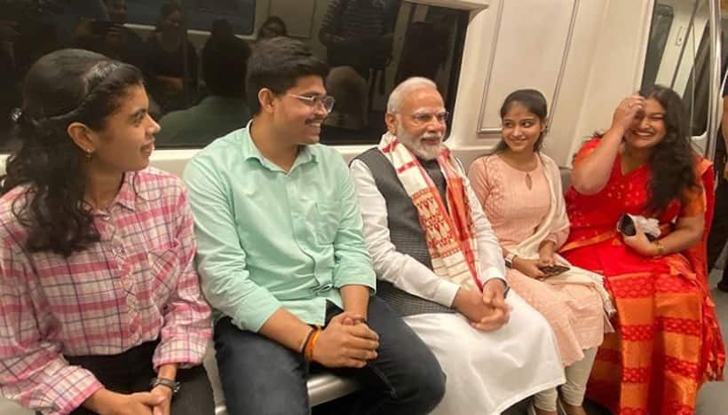 WATCH: PM Modi takes metro train to attend centenary function in Delhi University