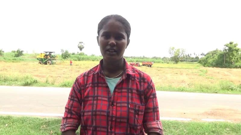 A young graduate driving a tractor is unable to continue her studies due to lack of money