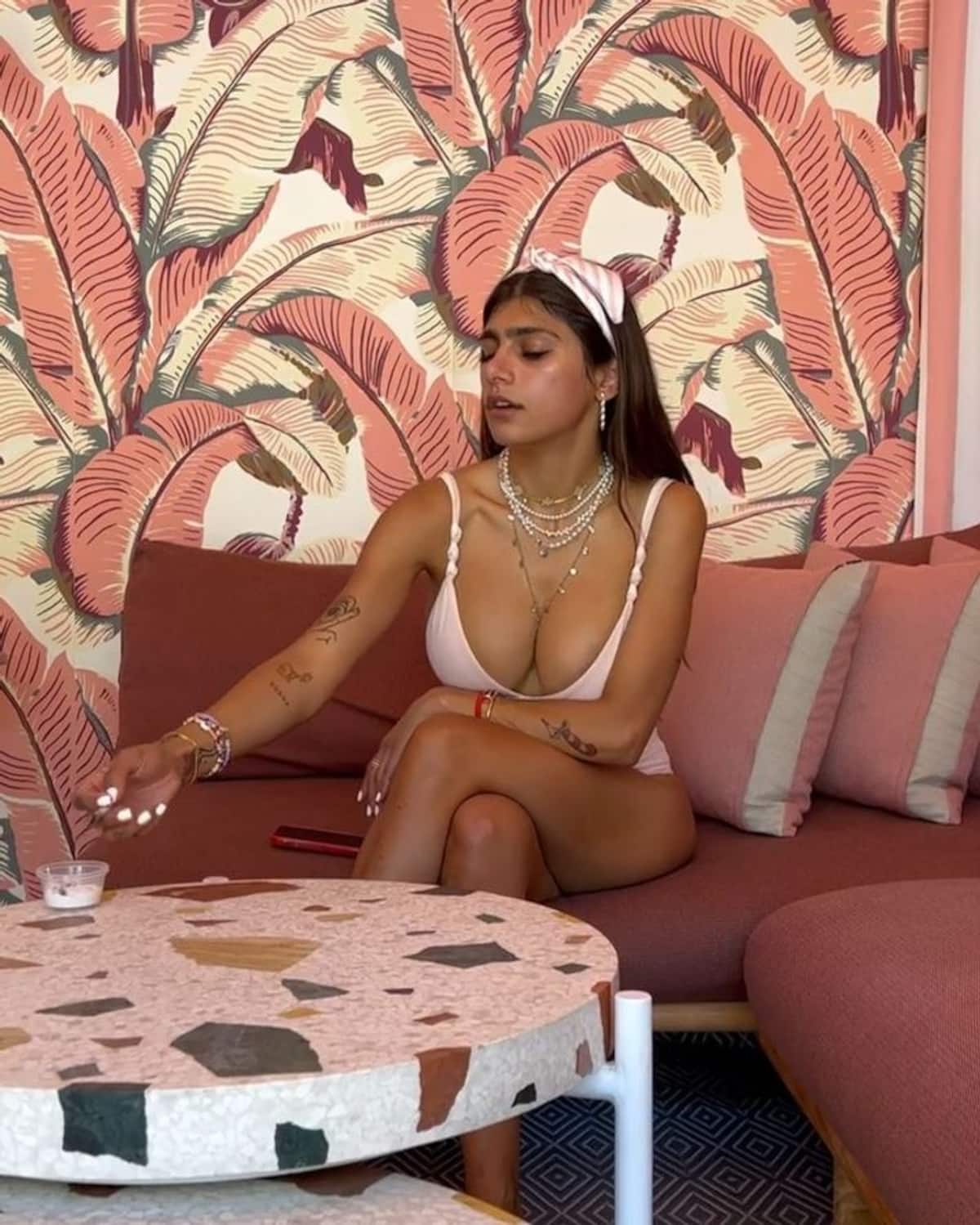 Mia Khalifa HOT Photos Former Porn Star flaunts assets in sexy  