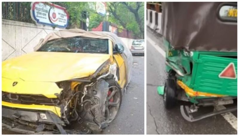 Lamborghini Urus crashed with Autorickshaw and the loss was 10 lakhs prn