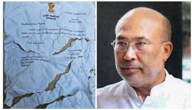 cm biren singh resignation letter torned, here is the video kms