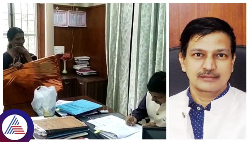 Chikkamagaluru District Collector Ramesh transferred woman cried  karnataka news gow 