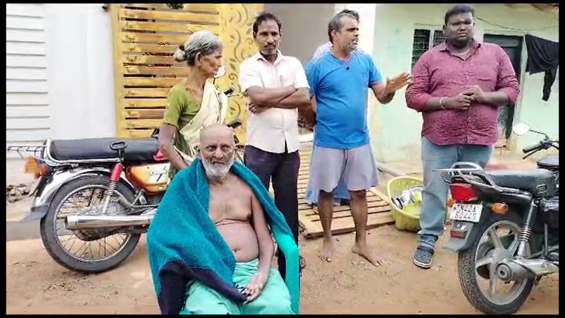 An incident in Tirupur where an old man was evicted from his house for non-payment of installments has created a stir