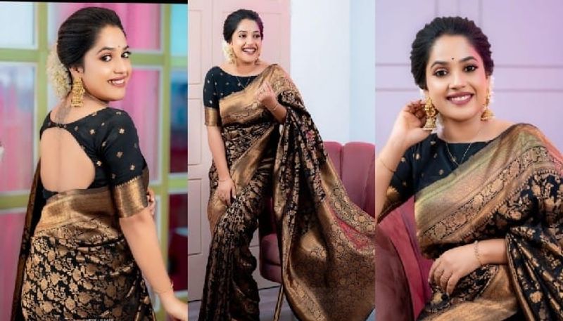 serial actress amritha nair new pictures in sari gone viral vvk