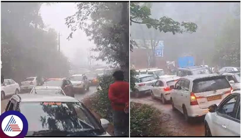 Tourists banned from visiting Mullayanagiri in Chikkamagaluru over landslide, hefty rainfall