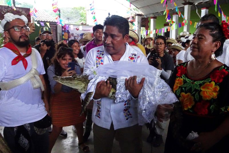 Mexican Mayor Gets Married To Crocodile To Bring Fortune To His People